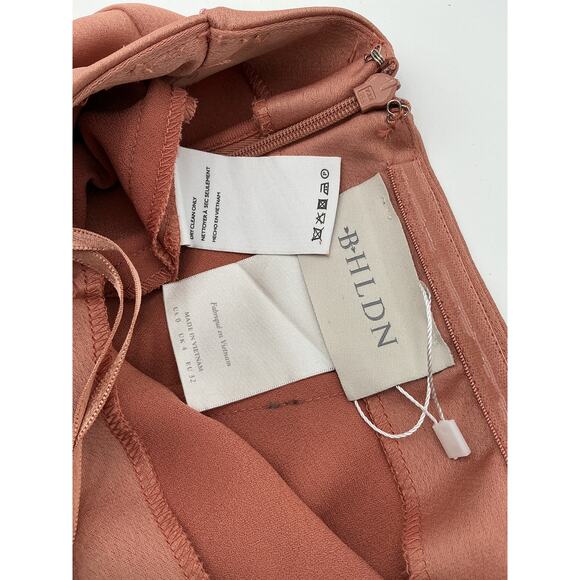 Bhldn 'Ruby' Pink Satin Charmeuse Dress Size 0 - Picture 4 of 4